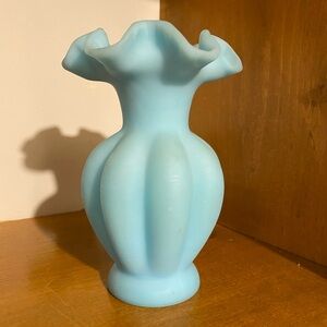Fenton Sky Blue Ruffled Vase